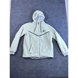 Nike Men's Hooded Fleece Basic Jacket Ivory XL Regular Size Full Zip Pockets